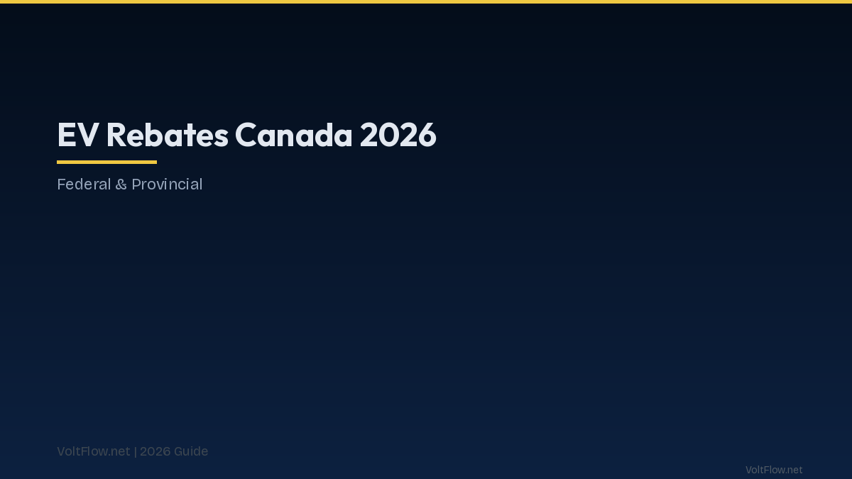 EV Rebates Canada 2026 — Federal & Provincial Incentives