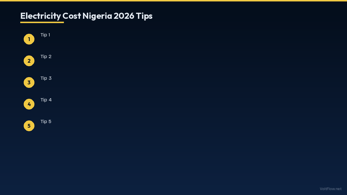 Nigeria Electricity Saving Tips