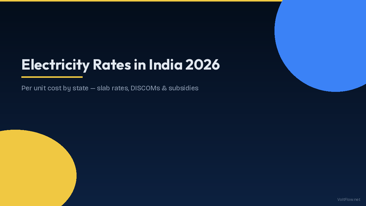Electricity Rates in India by State 2026