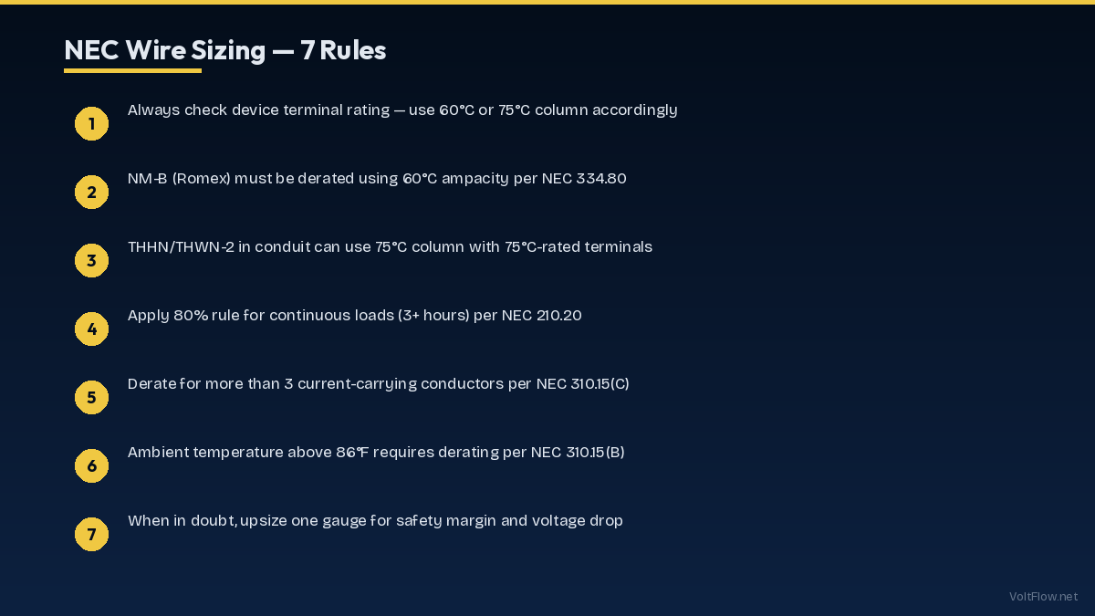 Wire Size for Common Residential Circuits