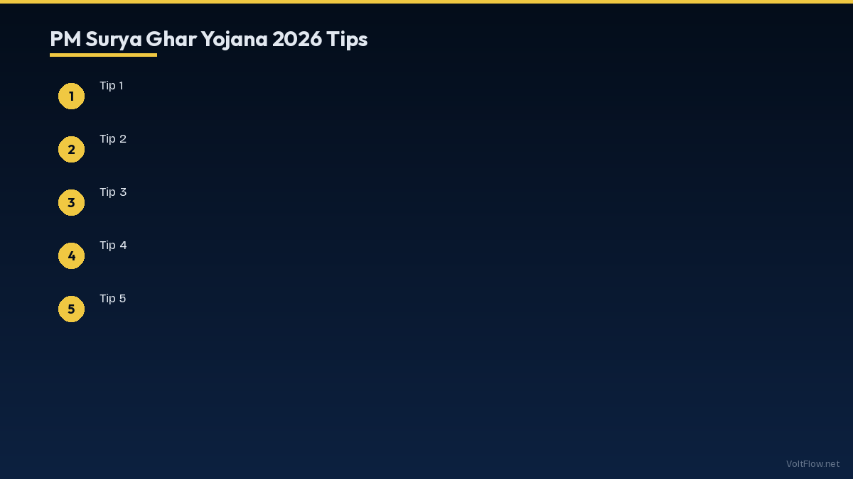 PM Surya Ghar Muft Bijli Yojana 2026 Tips