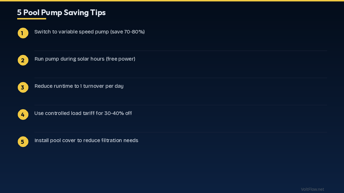 Additional Pool Energy Saving Tips